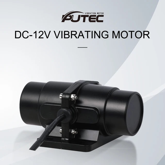Petec Vibration Motor Brush Vibrator Motors for Salt&Sand and Concrete Mixer DC 12V 4500RPM Vibrating Force 200lbs 100lbs 1