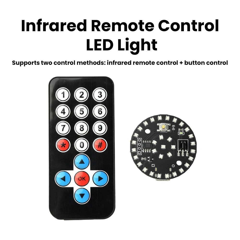 원격 제어 LED 조명 9가지 색상 일정 밝기 모드 Type-C USB 전원 공급 DIY 모델 조명, 야간 조명, 장식 램프