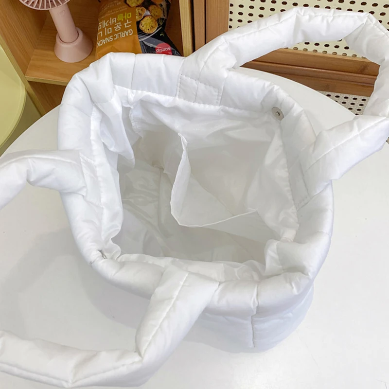 Cartoon Cute Down Cloth Handbag Nylon Women Casual Large Capacity Shoulder Bag Children Tote Bag