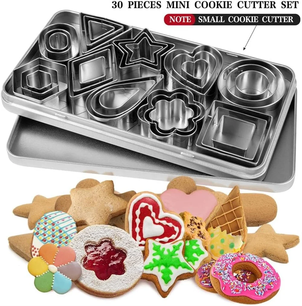 30pcs Stainless Steel Cookie Cutter Set – Includes various shapes for DIY fondant, cake... - SKU PCB12819 - UGI Packaging