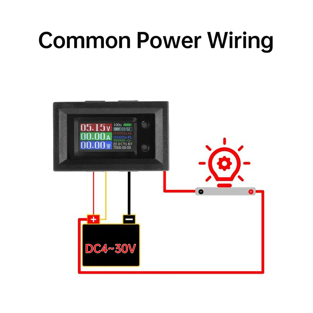 9 in 1 DC 4-30V 전력계 전압계 전력 분석기 LED 디지털 DC 전기 계량기 감지기 다기능 테스터 전력계