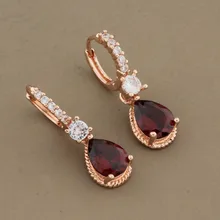  2022 Trend New Classic Water Drop Shape Design Zircon Earrings  Rose Gold Color Fashion  Jewelry Luxury Dangle Earrings 