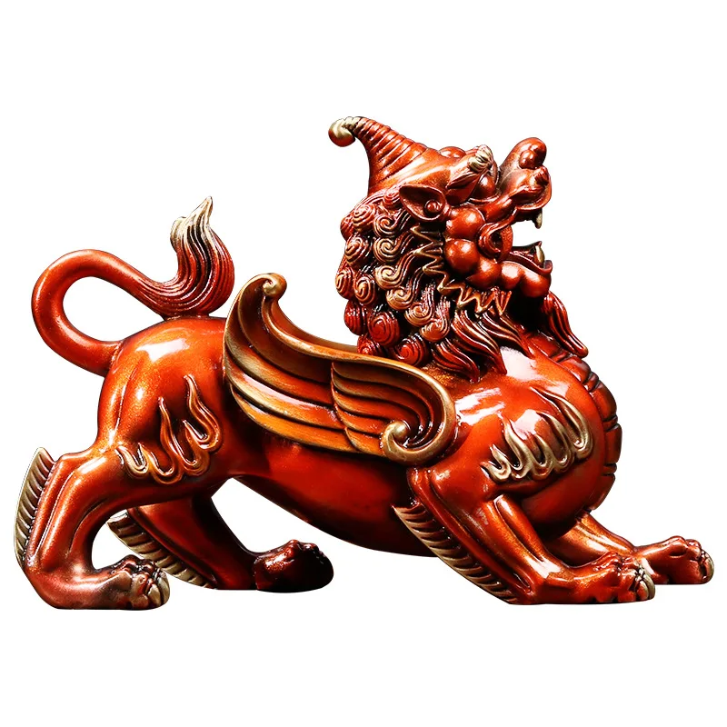 

Китайские статуи Pixiu, статуэтки, цветные бронзовые статуэтки Piqiu, украшения, медное украшение для дома