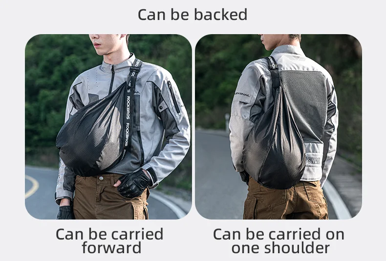 Rockbros Fahrrad helm Rucksack große Kapazität Motorrad Tasche Zubehör reflektierende weibliche männliche Motorrad fahrer Helm Tasche – Detail 12