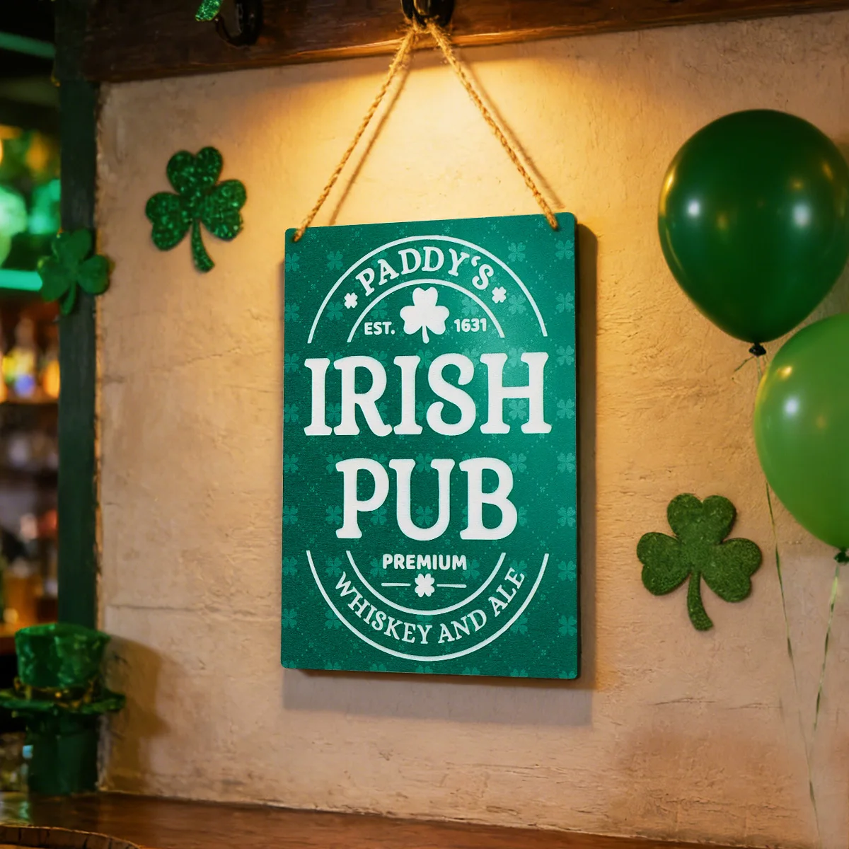 1PC,St.Patrick's Day wooden English decorative sign,St.Patrick's Day sign, suitable for St.Patrick's Day decoration, Irish Pub