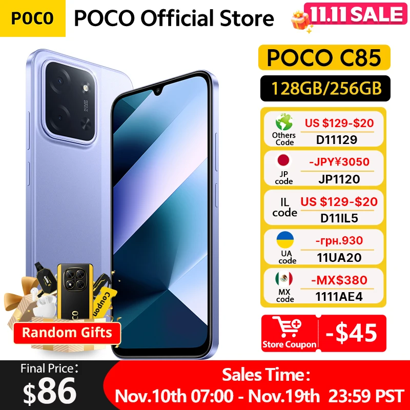 POCO C85 Global Version Smartphone 128GB 256GB MTK Helio G81-Ultra