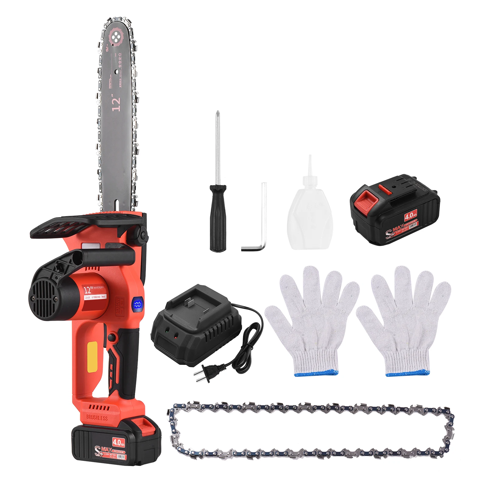 21v 12inch Brushless Mini Cordless Chainsaw Pruning Saw Tree Branch