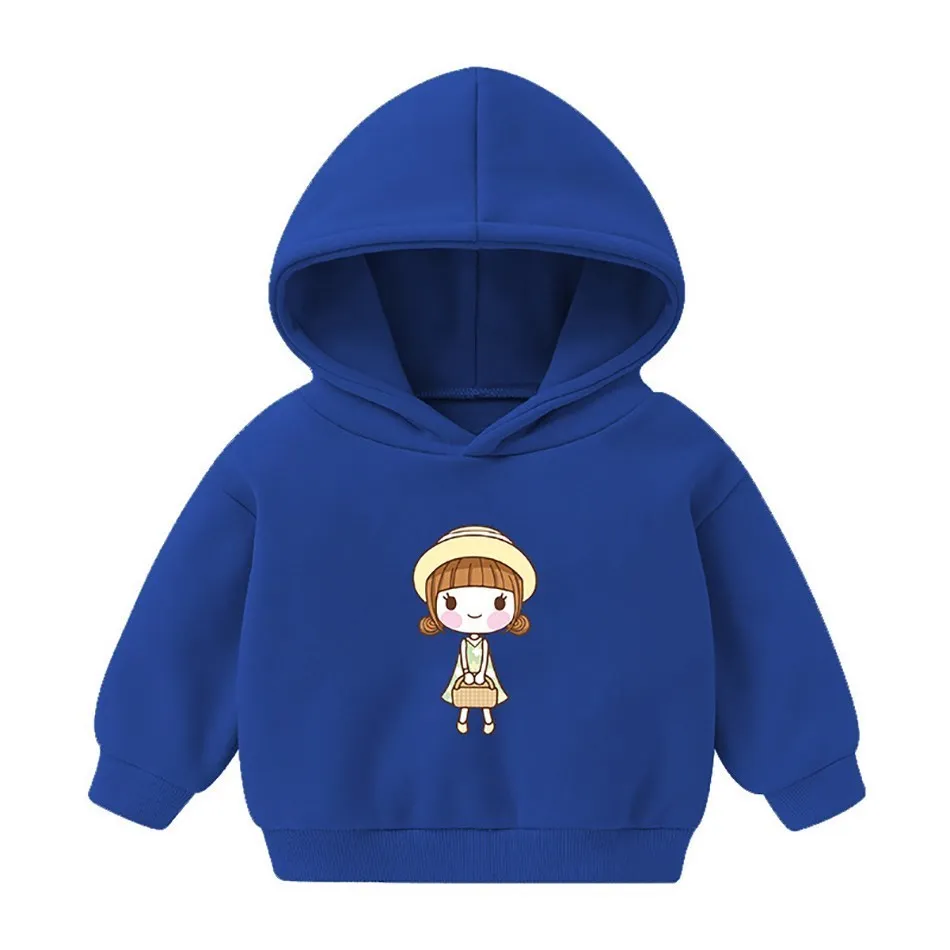 Baby Hoodie Children's Cute Cartoon Long-sleeved Plus Velvet Jacket Kids Winter Sweater Baby Girl Boy Sweatshirt 12M-6T