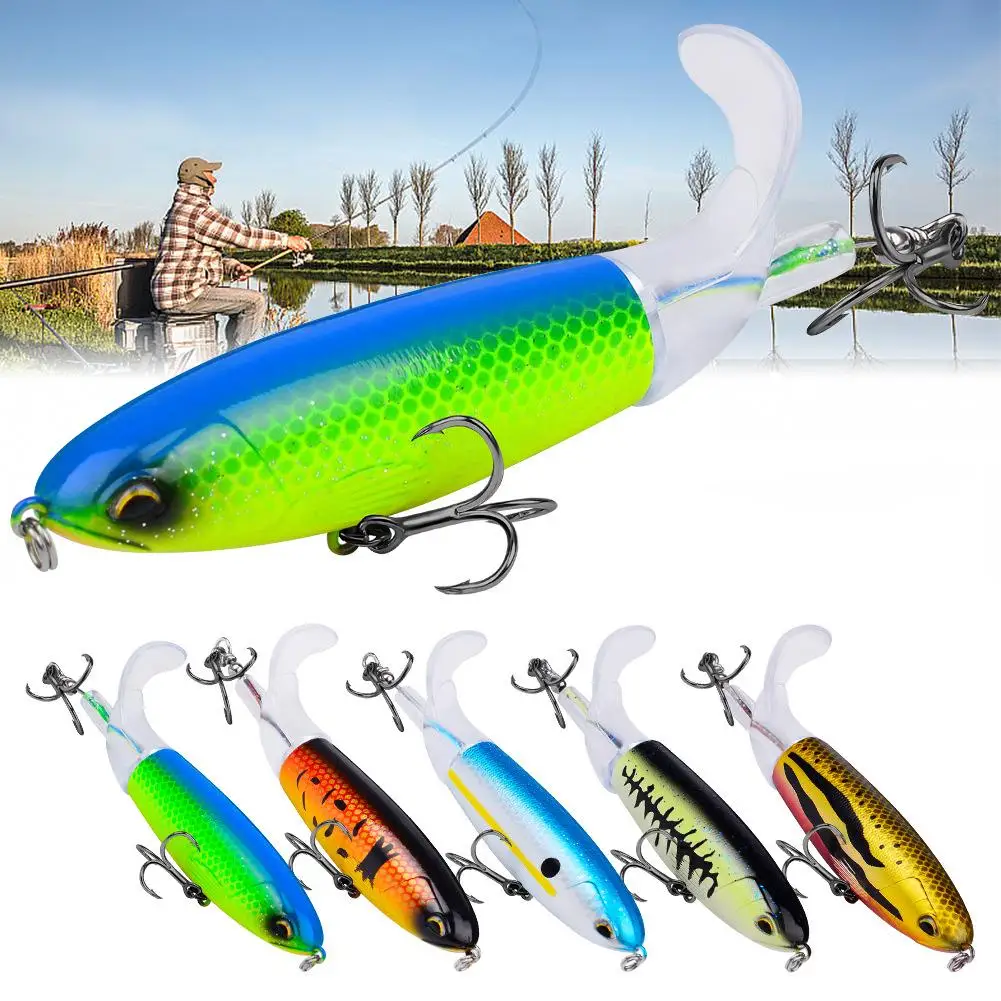 11.5Cm Topwater Fishing Lure Whopper Popper Esca Artificiale Plopper Tail Soft Bait Hard Tackle Pesca Pesca Rotante G7N0