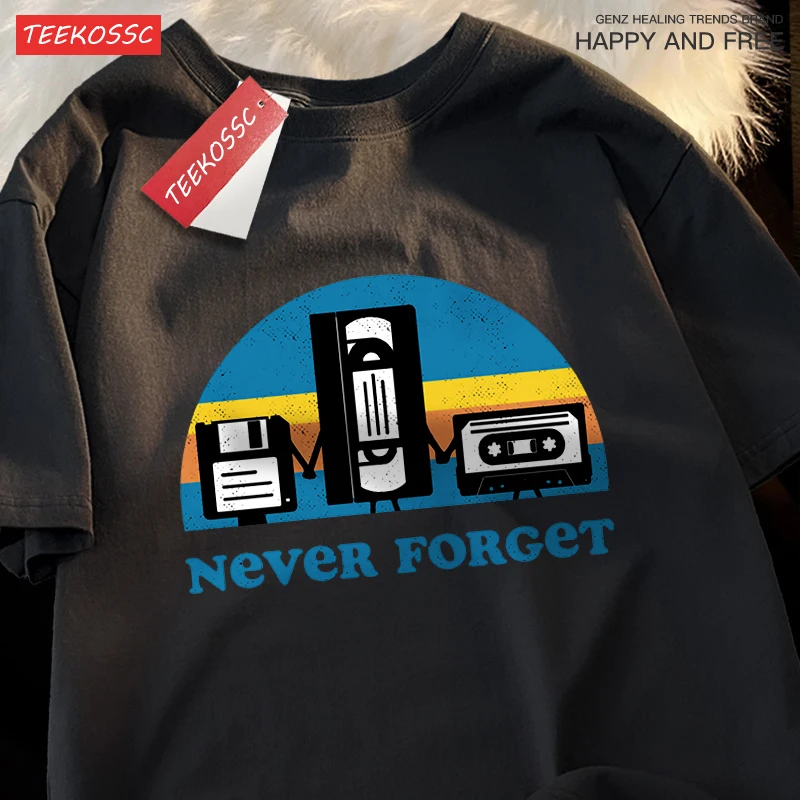 Nie Vergessen Die Alten Radio Männer Frauen T Shirts Harajuku Oansatz T-Shirts Vintage Oversize Kleidung Sommer Baumwolle T-shirts Paar – Detail 11