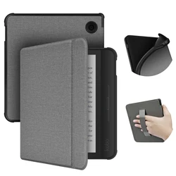 Kobo Libra Protective Case with Hand Strap and Sleep/Wake Feature - 7 Inch Ebook Cover for Libra 2 2021 (GRAY)