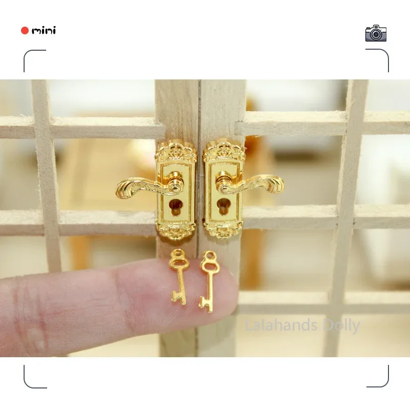 1:12 OB11Dollhouse Mini Decoration Retro Door Lock Mini Food Play Scene Model Accessories