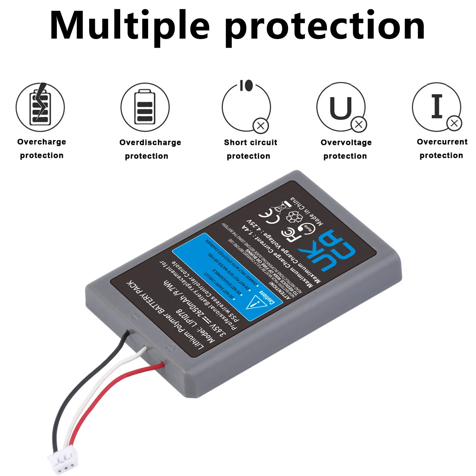 Batterie de remplacement pour contrôleur sans fil Sony Playstation 5 DualSense 2650, CFI-ZCT1W mAh, LIP1708