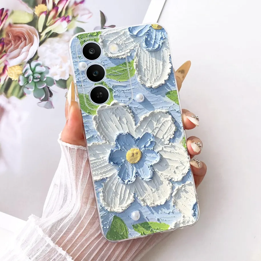 Floral Bow Bumper Soft Silicone Clear Phone Case Cover