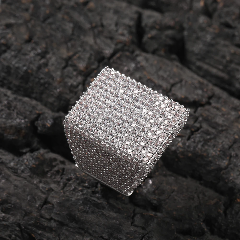 Uwin Big Square Rings Full Iced Out New Luxury In Rings Free Shipping Personalized Rapper Style Jewelry