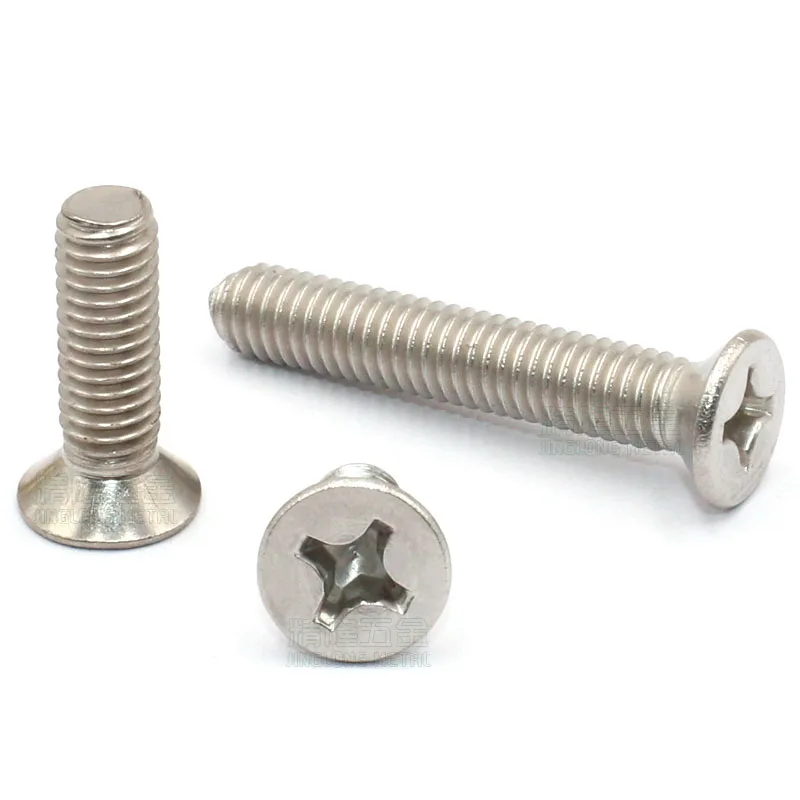 

5Pcs KM4 304 Stainless Steel Cross Phillips Flat Countersunk Head Screws BoltsL=6/8/10/12/14/16/18/20/25/30/35/40/45/70/75mm