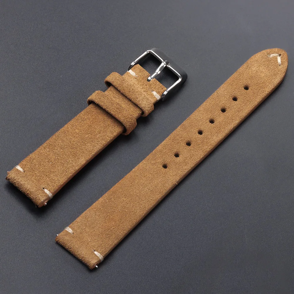 Premium Quick Release Soft Suede Watch Strap, Calfskin Wristband