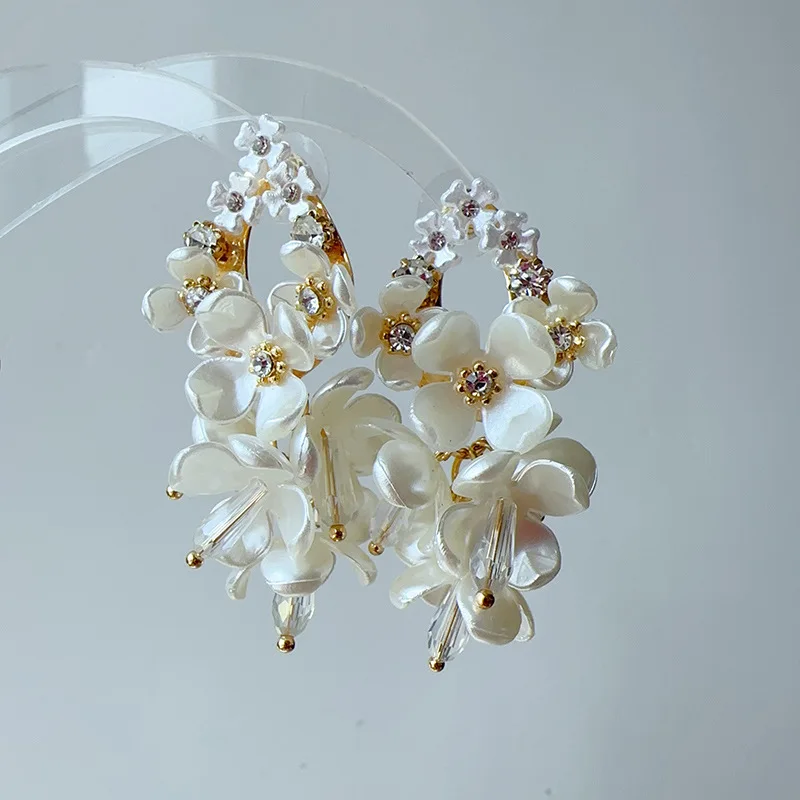 

Imitation Pearl Flower Tassel Women's Earrings Sweet Romantic Fashion Wedding Banquet Earrings For Women Fashion Jewelry