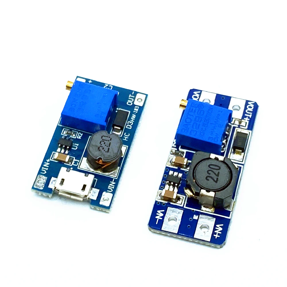 DC-DC 조절식 부스트 모듈, 부스트 플레이트 스텝 업 모듈, 마이크로 USB, 2V-24V  5V, 9V, 12V, 28V, MT3608, 2A
