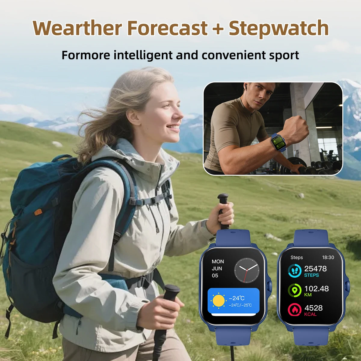 2026 NEW Smartwatch 1.83''Display Wireless Call Watch Dial Remote Camera Music Control for Android IOS Men Women Gift Choice 6