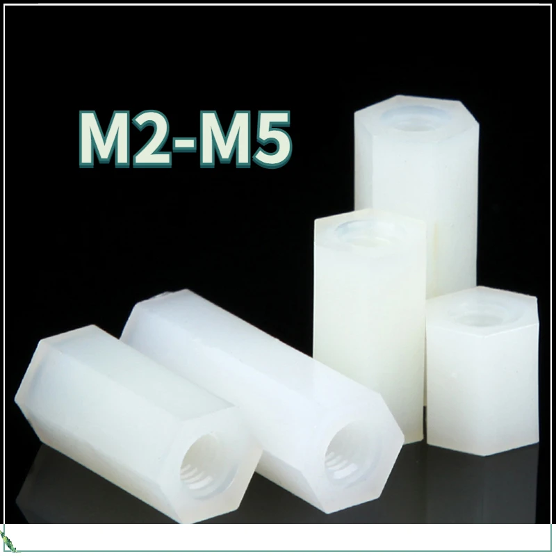 

M2 M2.5 M3 M4 Nylon Hex Standoff Spacer White Female to Female Screw 5-50mm Length 20/50pcs