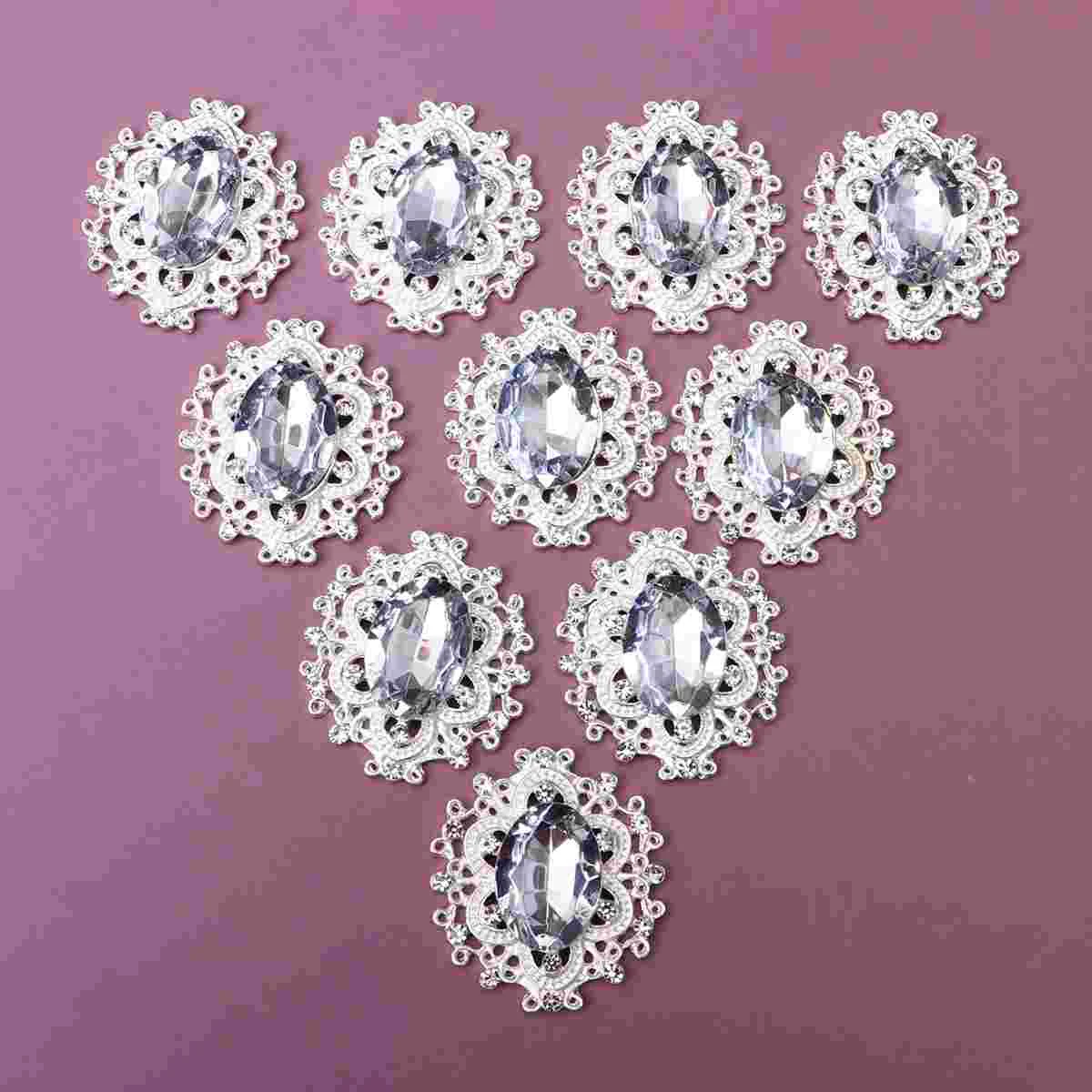 

10 Pcs DIY Accessory Pendant Jewelry Ornament Rhinestone Alloy Ornaments