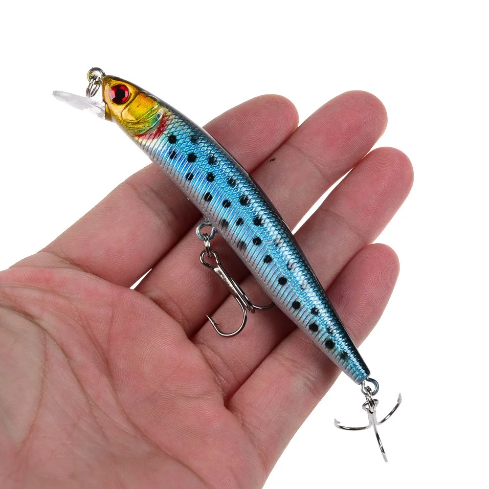 1 Pc Minnow Fishing Lure 10cm 8.5g Floating Wobblers Tackle Laser Hard Bait 3D Eyes Artificial Crankbait for Bass Pike Swimbait