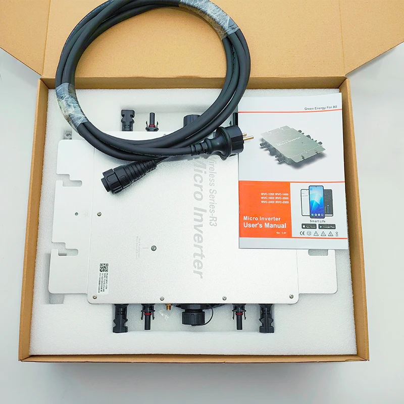 2024 투야 스마트 라이프 마이크로 그리드 묶음 태양광 인버터, 태양광 패널 사용, 입력 DC22V-60V  AC110V230V, 1200W, 1400W, 1600W