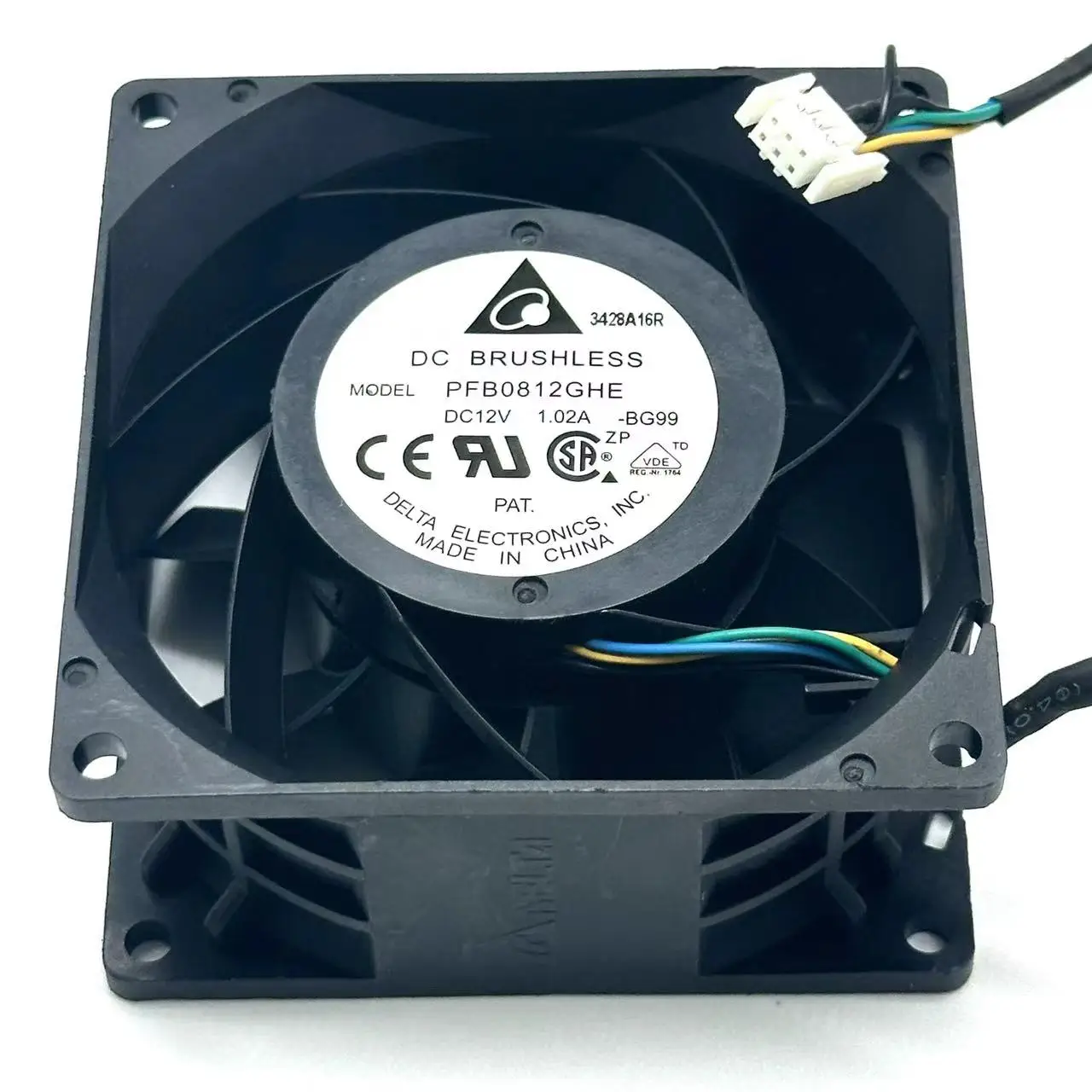 Delta Electronics Servidor Ventilador de Refrigeração Pfb0812ghe Bg99 Ml310e Gen8 v2 686749001 dc 12v 1.02a 80x80x38 mm