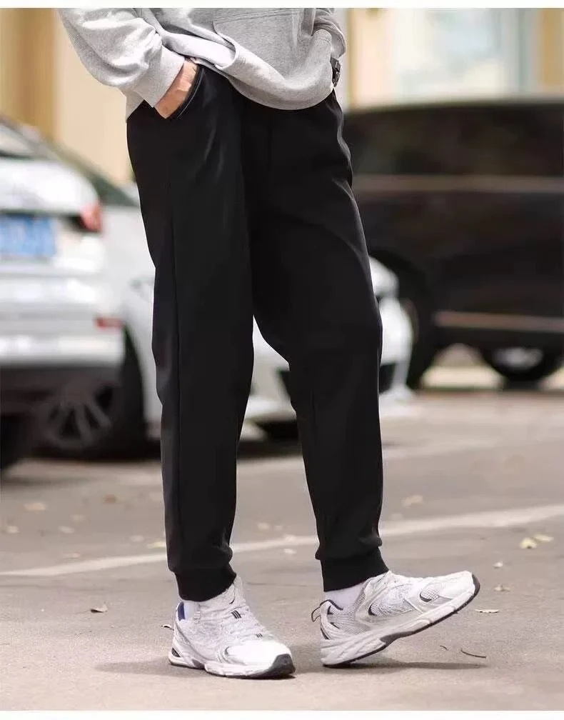 Big Size Mens Casual Pants Relaxed Fit Cotton Trousers Elastic Waist Drawstring Sweatpants Jogger Winter Running Sports