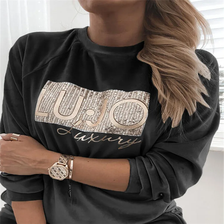 2024 Spring Velvet Women Suit Long Sleeve O-neck Top Pocket Pants Female 2 Piece Sets Fashion Casual Sport Clothes Ladies
