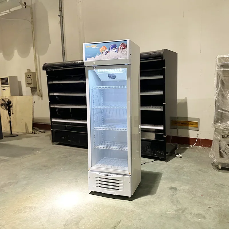 High-Quality Supermarket Vertical Air Coole With Glass Door Bottle Drink Open Display Cooler