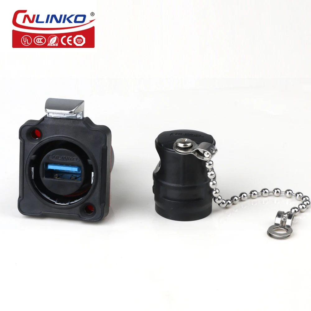 CNLINKO 산업용 장비용 방수 USB 3.0 커넥터, 견고한 연결, 내구성, 빠른 데이터 전송, M24, IP68