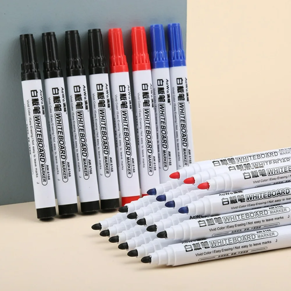 New 50-5pcs Erasable Whiteboard Marker Pen Teaching Chalk Tool Blackboard Marker for Office School Art Stationery Black/Red/Blue - 6
