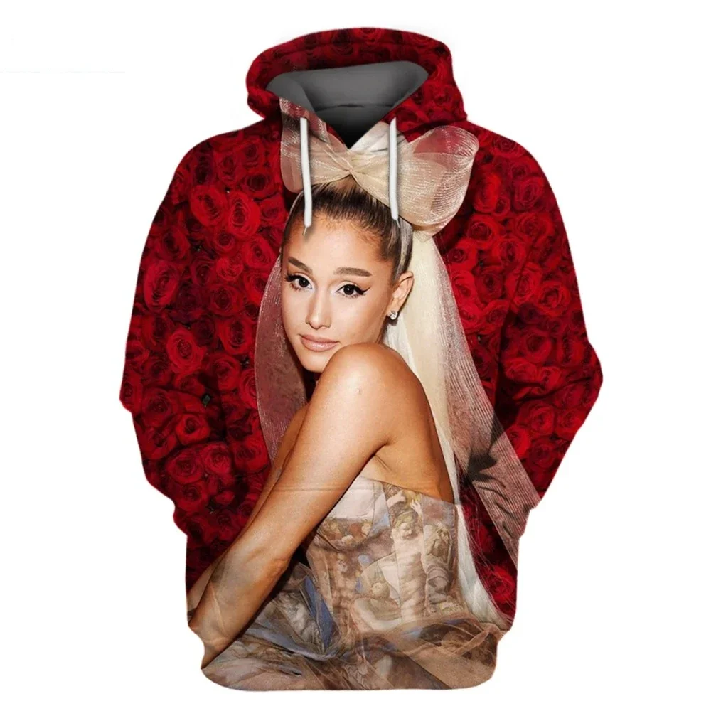 

3D Printed Hoodie for Men and Women,daily Casual Sweater, Ariana Grande, American Fashion, Adorable Actor, Singer
