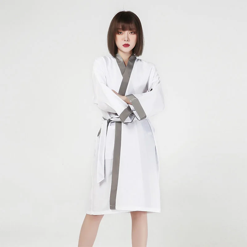 Beauty Salon Barbershop Customer Service Wai Cloth Haircut Long Robe Hair Dye Apron Oil Resistant Professional Accessories Tools