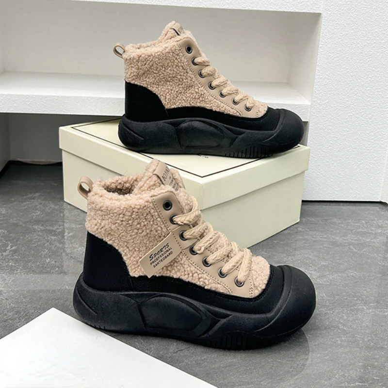Stivaletti Invernali Da Donna Nuove Scarpe Da Skateboard Riscaldate Sportive Casual Piattaforma Donna Più Calzature Da Neve In Peluche Botas De Mujer