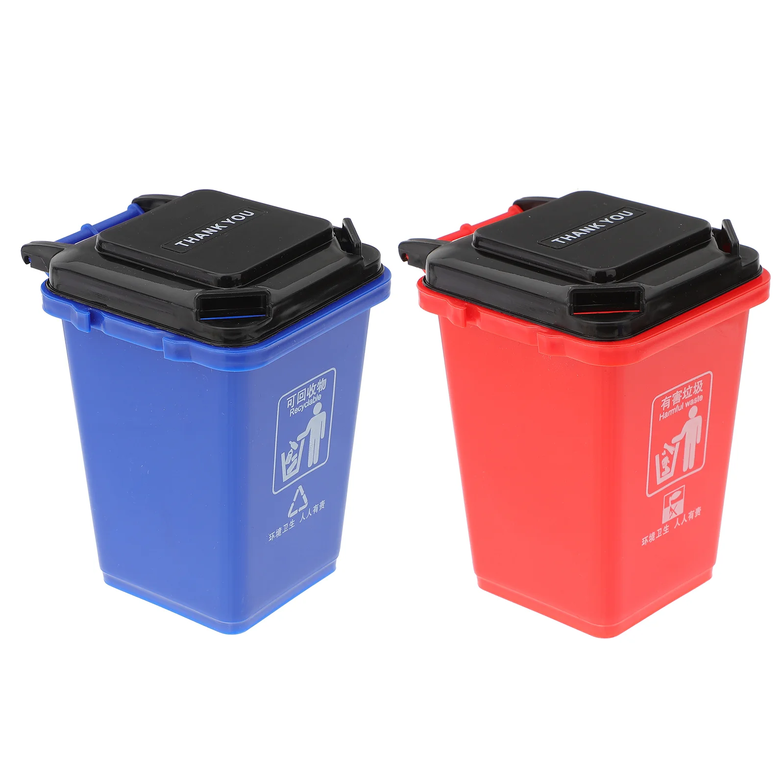 

Zerodeko Shelving Brackets 2Pcs Mini Curbside Garbage Trash Bin Pen Holder Tiny Recycle Can Pencil Cup Trash Bin Makeup Brush