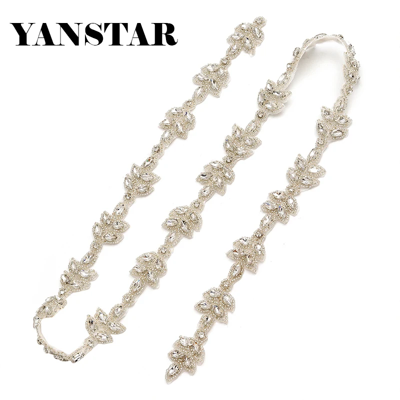 

YANSTAR 5yards Bridal Gown Sash Wholesale Rhinestone AppliqueTrim For Wedding Dress Belt Crystal Appliques Accessory YS870