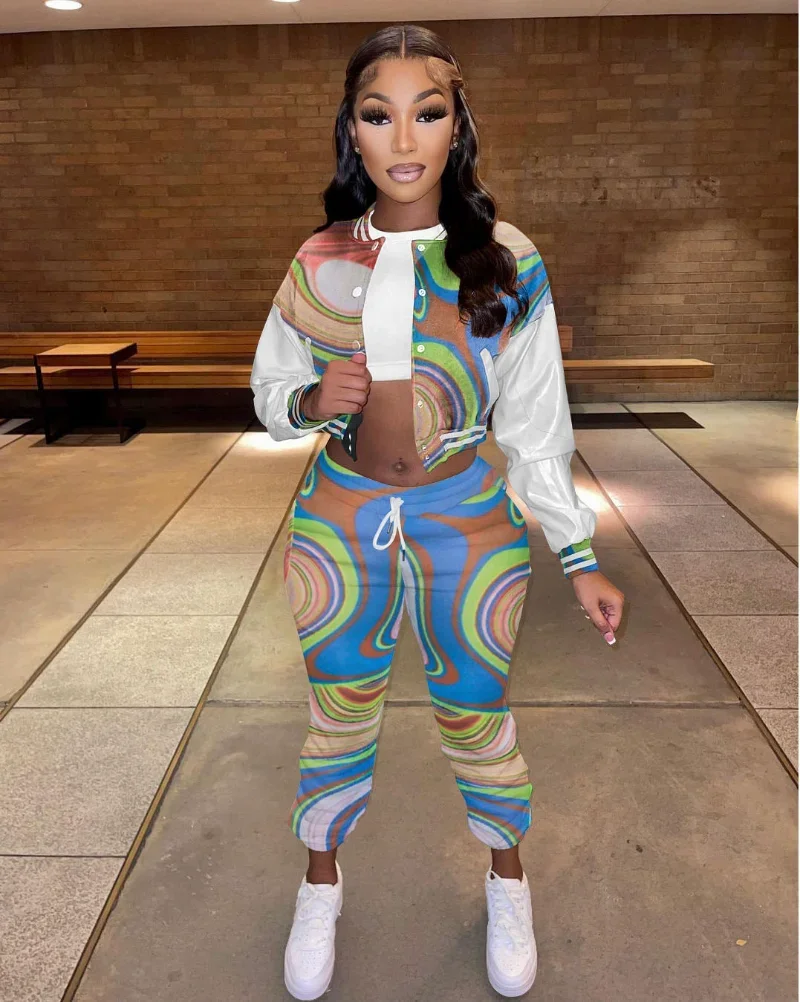 

KEXU Fleece Women's Set Long Sleeve Button Front Baseball Jacket and Jogger Pants Suit Two Piece Tracksuit Streetwear Sportsuit