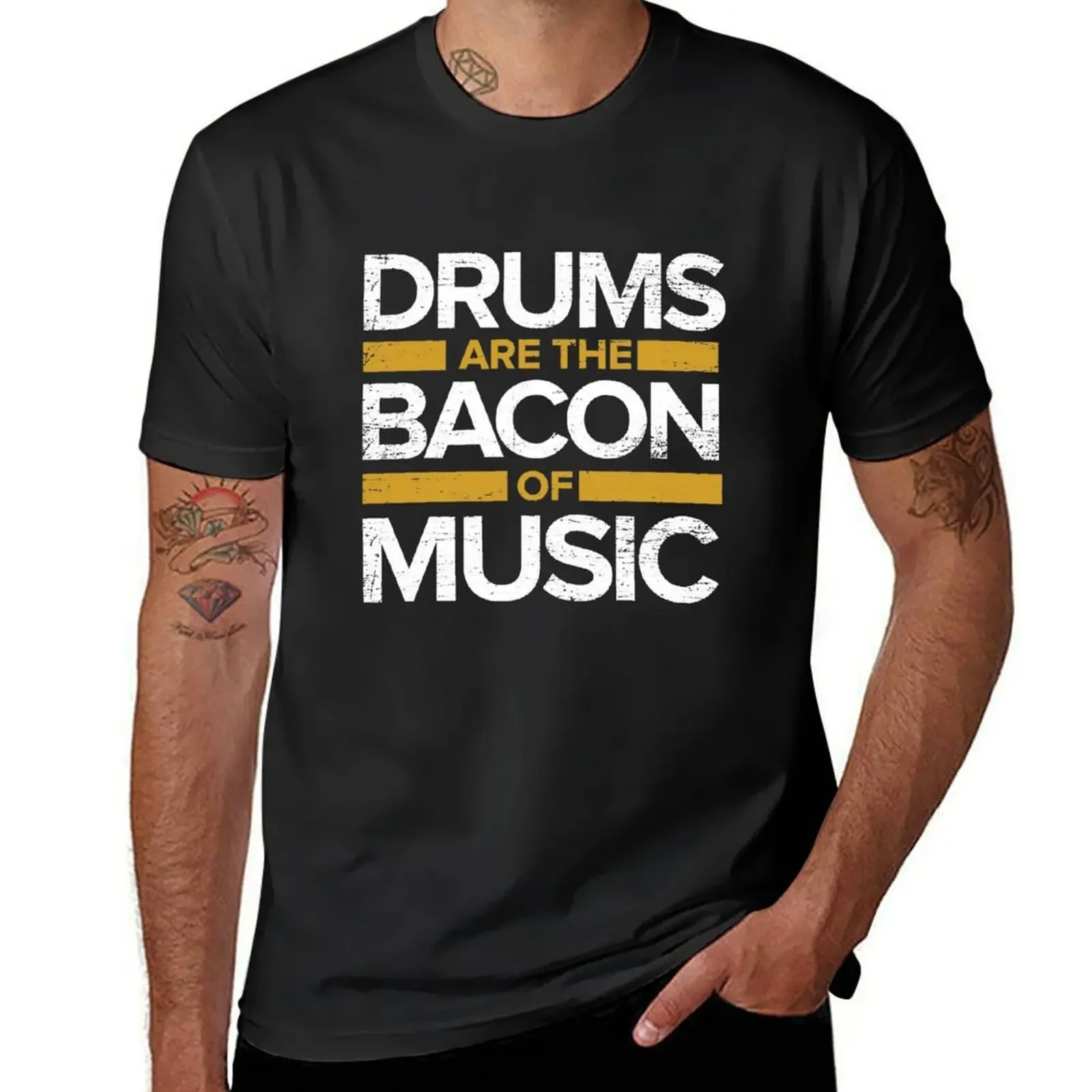 

Drums Are The Bacon Of Music T-shirt animal prinfor boys boys animal print anime black t shirts for men