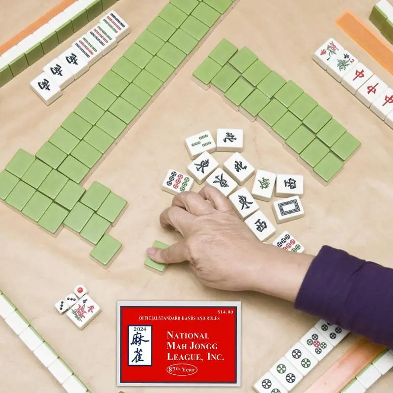 National Mah Jongg League Cards 4 PCS Large Size Mah Jongg League Card Set Mahjong Scorecard With Standard Hands And Rules