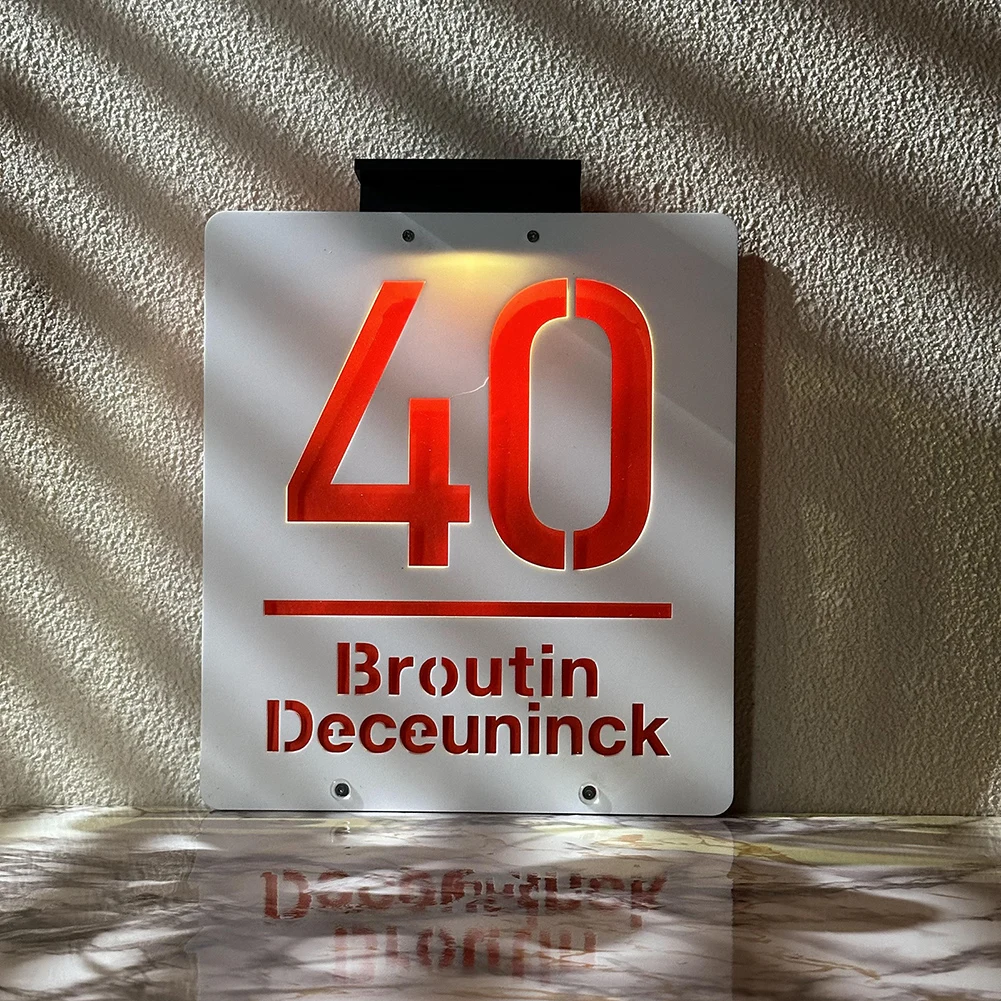 Custom Solar Powered Address Sign 2 | Custom Black and White Solar House Number Sign 1