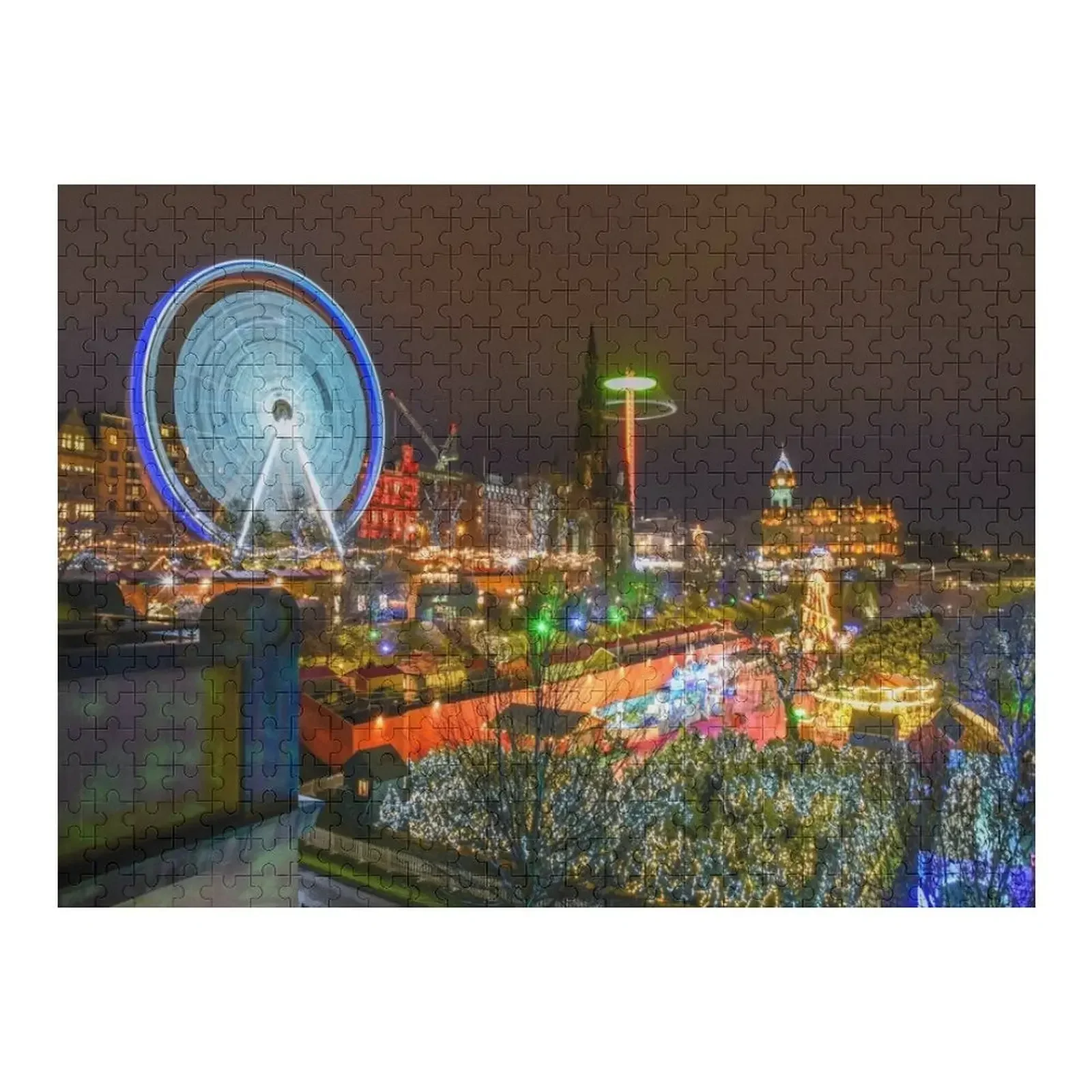 Princes Street, Edinburgh at night Jigsaw Puzzle Wooden Compositions For Children Wooden Animal Baby Wooden Puzzle