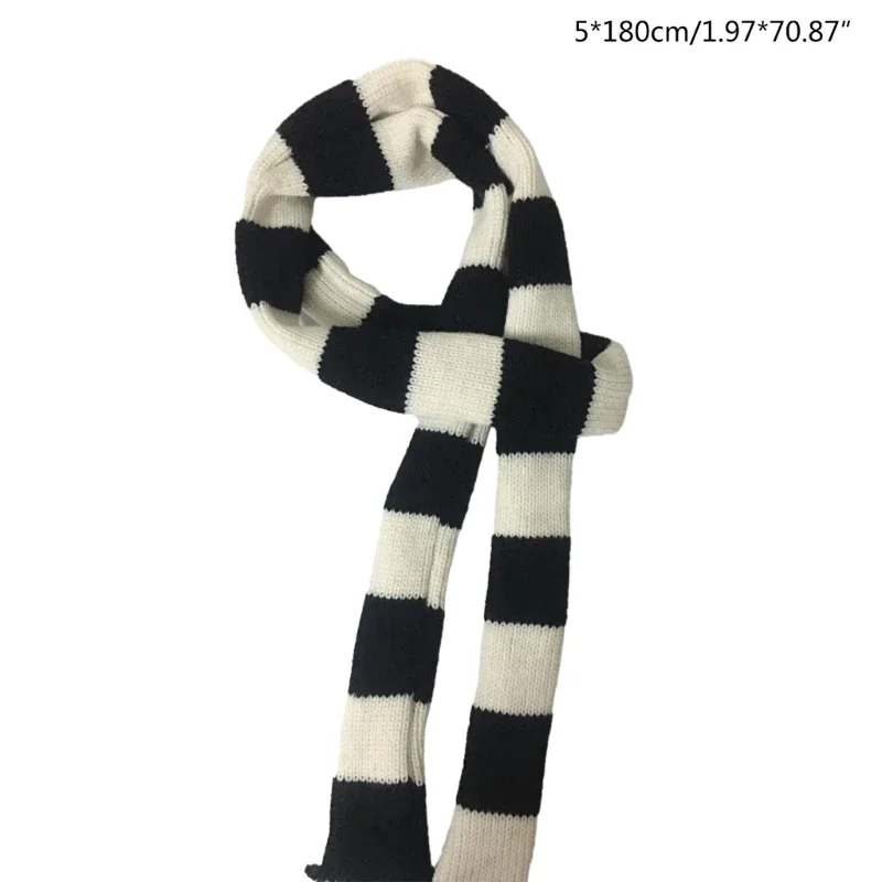 Women Skinny Scarf Thin Stripes Belt Long Tie Scarf Bag Handle Wrap Choker