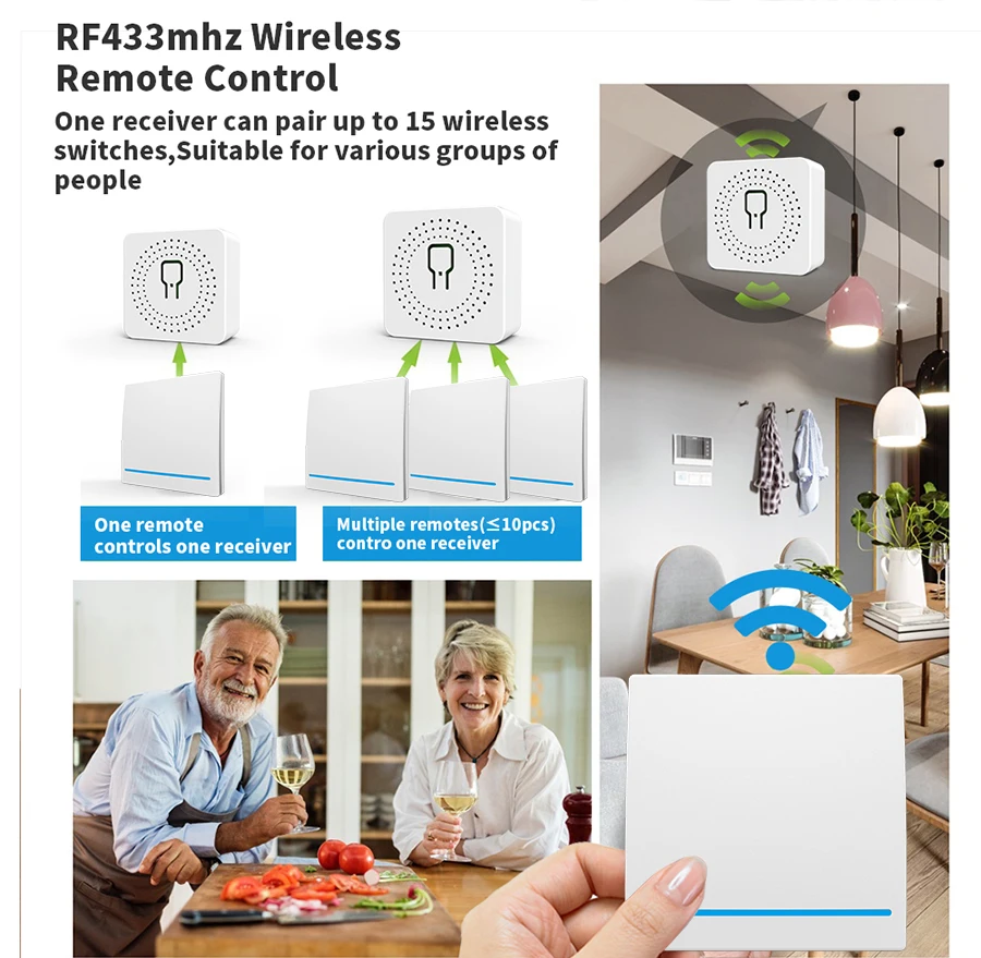 16A Tuya WiFi Smart Switch mit RF 433MHz Fernbedienung, Hausautomation, kompatibel mit Smart Life App und Alexa Sprachsteuerung – Detail 8
