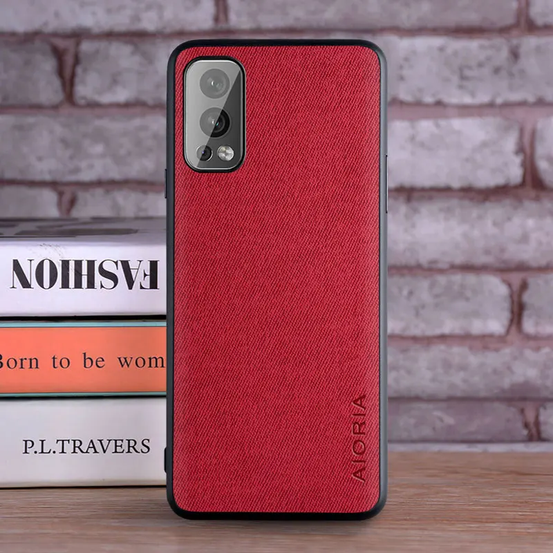 Luxury Textile Leather Skin Soft TPU Phone Case - Premium Hard Cover