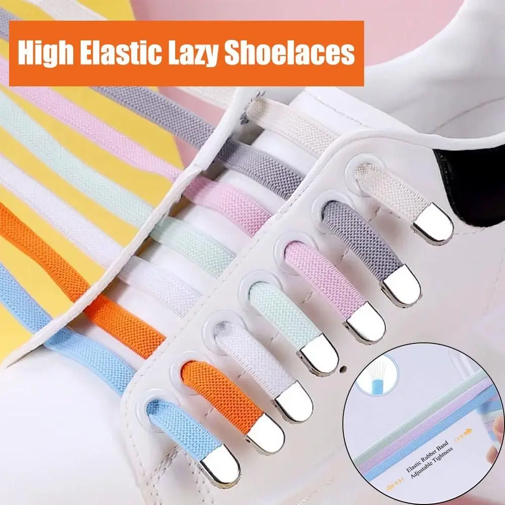 

No Need to Tie Lazy Shoelaces Convenient Running Shoe Lace Elastic No Tie Shoelace Shoe Ropes Shoe