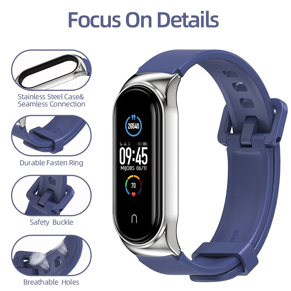 Premium PU Leather Wristband and Metal Bracelet