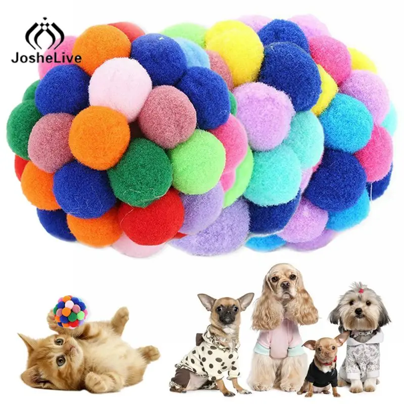 

Помпоны для кошек, красочные игрушки для кошек для домашних кошек, чтобы поймать, плюшевые когтеточки, котята, жевательные игрушки, интерактивные игрушки для кошек